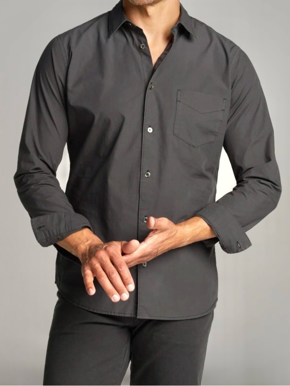 VAN HUESEN Wrinkle Free Poplin Collared Retro Dress Shirt